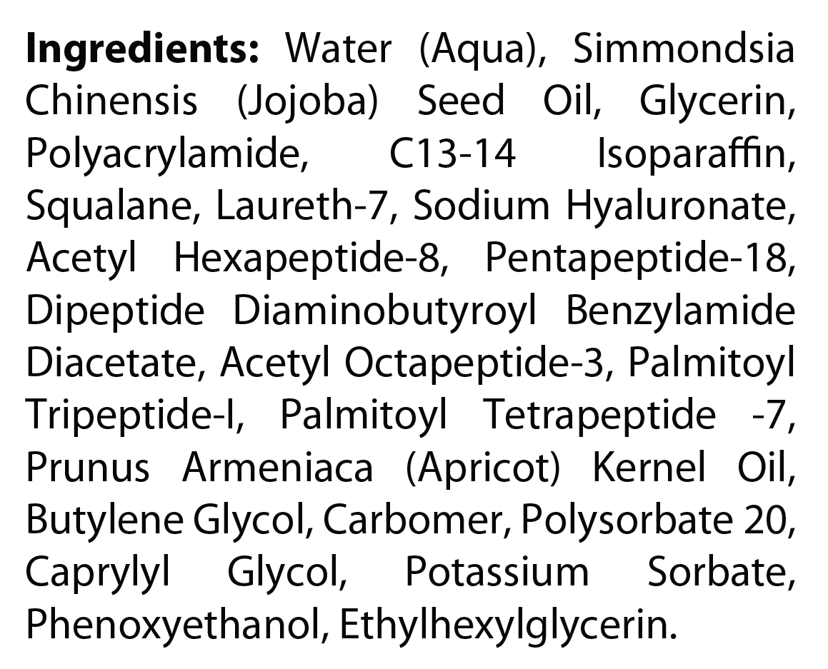 Multi-Peptide Face Cream Supplement Facts panel